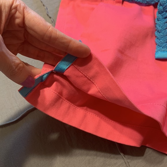 Nautica NWOT Pink shorts ( adjustable) with removable blue rope belt - Picture 8 of 9